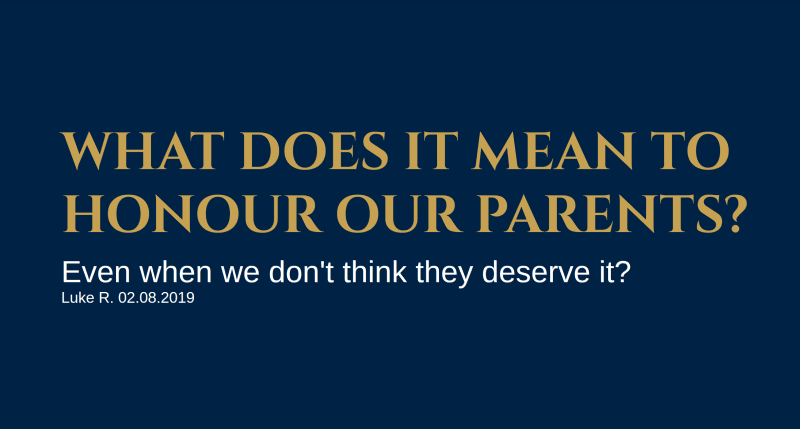 Honouring our parents?